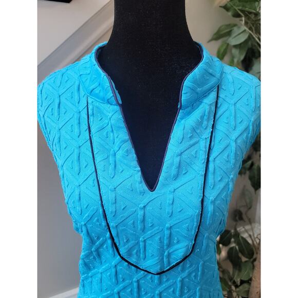 Crown and Ivy Sheath Dress Women Size Large Blue Textured Sleeveless Casual Chic - Picture 5 of 12